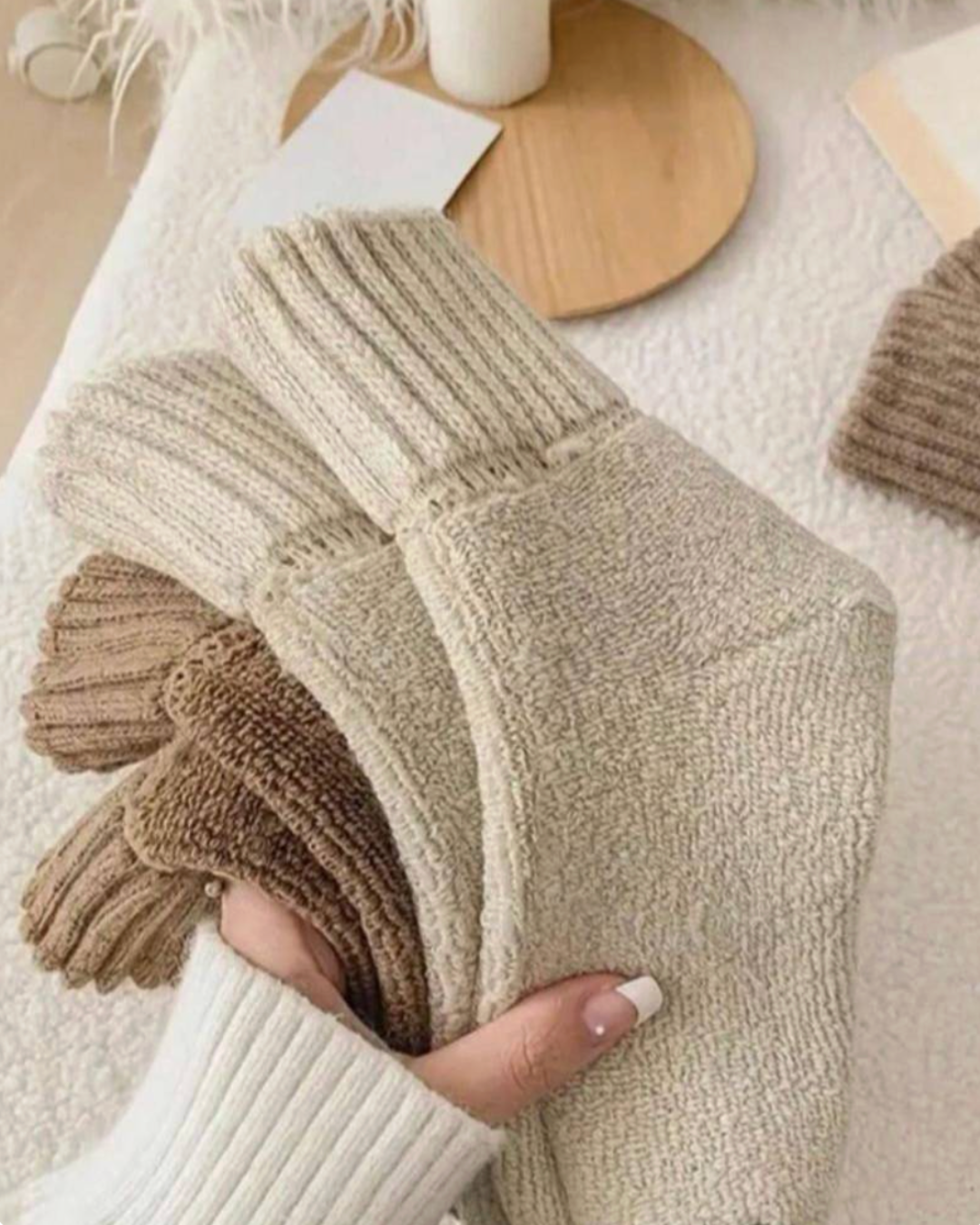 The Knitted Fleece Socks - 5 Pairs Pack